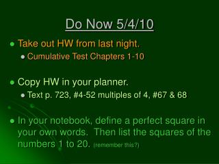 Do Now 5/4/10