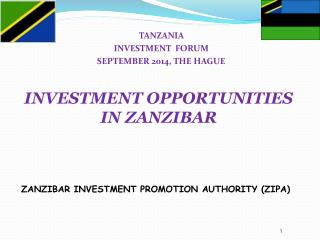 ZANZIBAR INVESTMENT PROMOTION AUTHORITY (ZIPA)