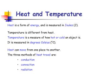 Heat and Temperature