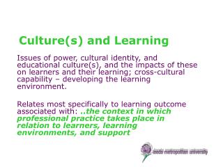 Culture(s) and Learning