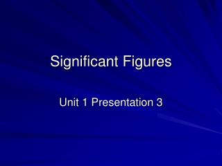 Significant Figures