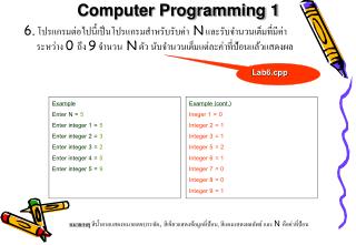 Example Enter N = 5 Enter integer 1 = 5 Enter integer 2 = 3 Enter integer 3 = 2