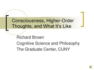 Consciousness, Higher-Order Thoughts, and What It’s Like