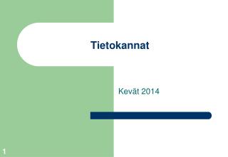 Tietokannat