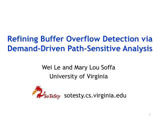 Refining Buffer Overflow Detection via Demand-Driven Path-Sensitive Analysis