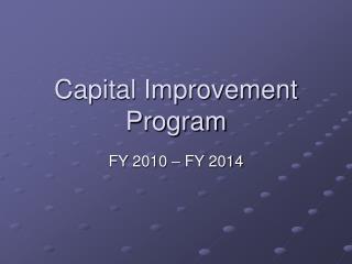 Capital Improvement Program