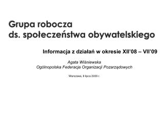 Grupa robocza ds. społeczeństwa obywatelskiego