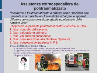 Assistenza extraospedaliera del politraumatizzato