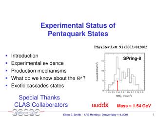 Experimental Status of Pentaquark States