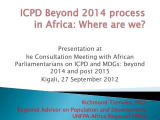 ICPD Beyond 2014 process in Africa: Where are we?