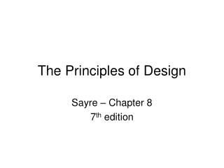 The Principles of Design