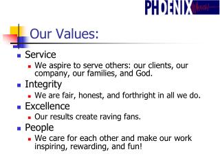 Our Values: