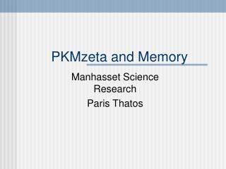 PKMzeta and Memory