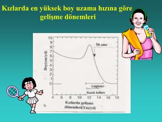 Kızlarda en yüksek boy uzama hızına göre gelişme dönemleri