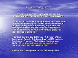 TURNKEY CONSTRUCTION