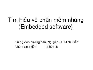 Tìm hiểu về phần mềm nhúng (Embedded software)