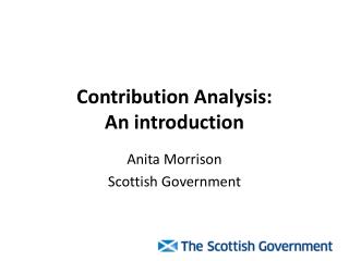 Contribution Analysis: An introduction
