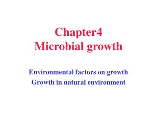 Chapter4 Microbial growth