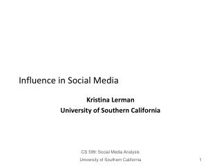 Influence in Social Media