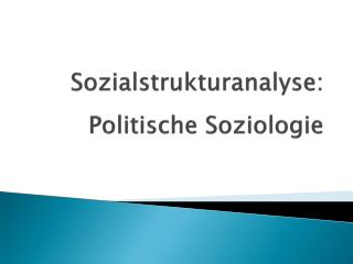 Sozialstrukturanalyse: Politische Soziologie