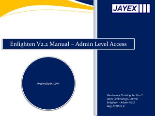 Enlighten V2.2 Manual – Admin Level Access