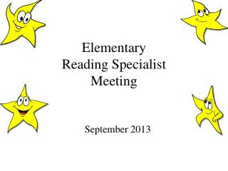 Elementary Reading Specialist Meeting