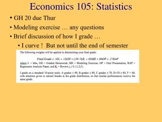 Economics 105: Statistics