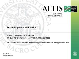Borsa Progetti Sociali - BPS