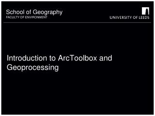 Introduction to ArcToolbox and Geoprocessing