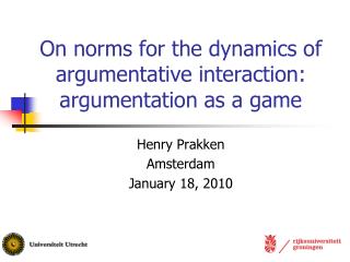 On norms for the dynamics of argumentative interaction: argumentation as a game