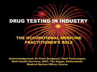 DRUG TESTING IN INDUSTRY