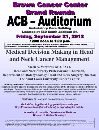Brown Cancer Center Grand Rounds