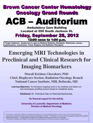 Brown Cancer Center Hematology Oncology Grand Rounds