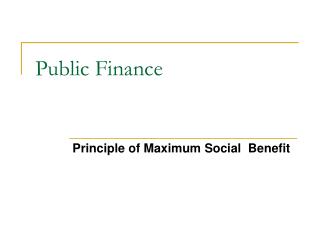 Public Finance