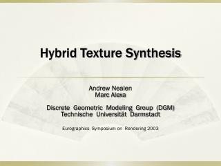 Hybrid Texture Synthesis