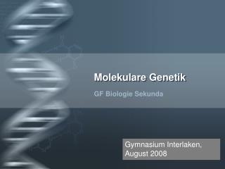 Molekulare Genetik