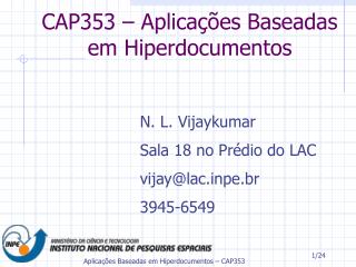 CAP353 – Aplicações Baseadas em Hiperdocumentos