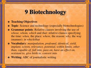 9 Biotechnology