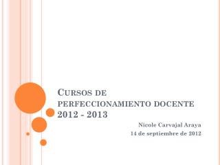 Cursos de perfeccionamiento docente 2012 - 2013