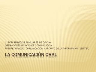 LA COMUNICACIÓN ORAL