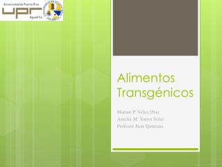 Alimentos Transgénicos