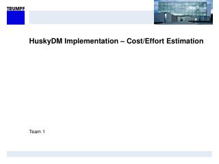 HuskyDM Implementation – Cost/Effort Estimation