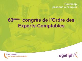 63 ème congrès de l’Ordre des Experts-Comptables