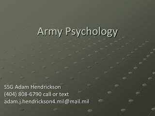 Army Psychology