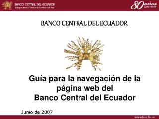 Guía para la navegación de la p ágina web del Banco Central del Ecuador