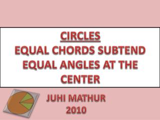 CIRCLES EQUAL CHORDS SUBTEND EQUAL ANGLES AT THE CENTER