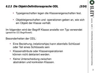 6.2.3 Die Objekt-Definitionssprache ODL 	(3/24)