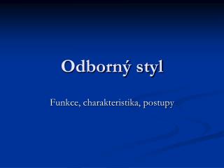 Odborný styl