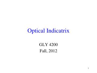 Optical Indicatrix