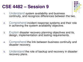 CSE 4482 – Session 9